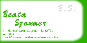 beata szommer business card